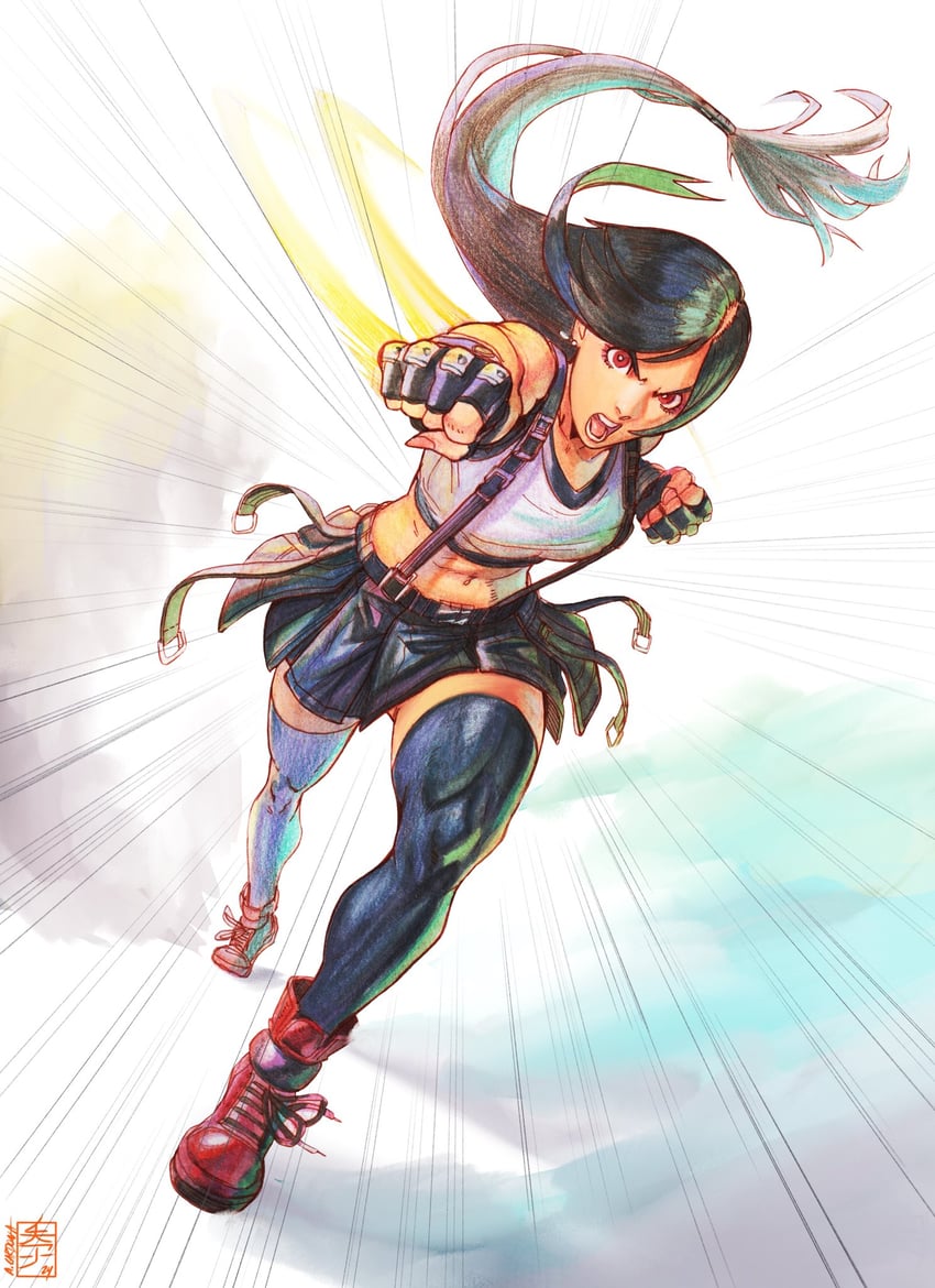 tifa lockhart (final fantasy and 3 more) drawn by acecore2k