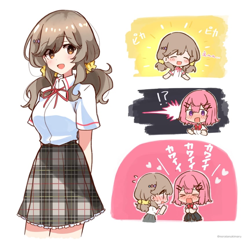 amaori renako and sena ajisai (watashi ga koibito ni nareru wake naijan murimuri!) drawn by noratanukimaru