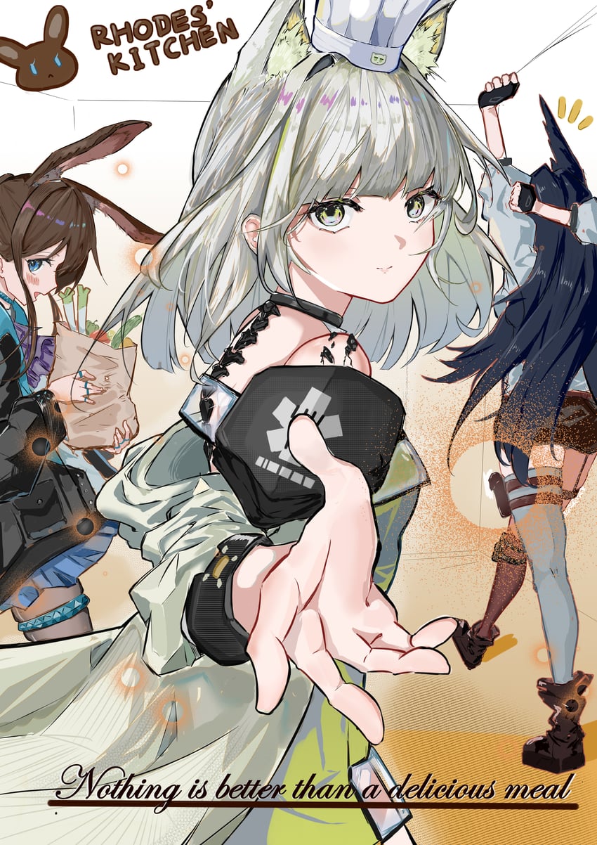 amiya, kal'tsit, and blaze (arknights) drawn by hwww=3