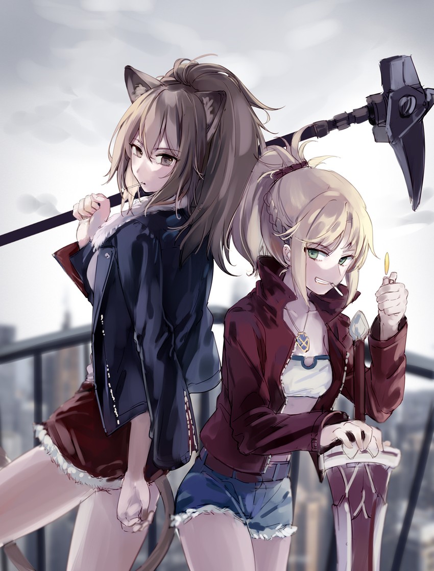 mordred and siege (fate and 2 more) drawn by yorktown_cv-5