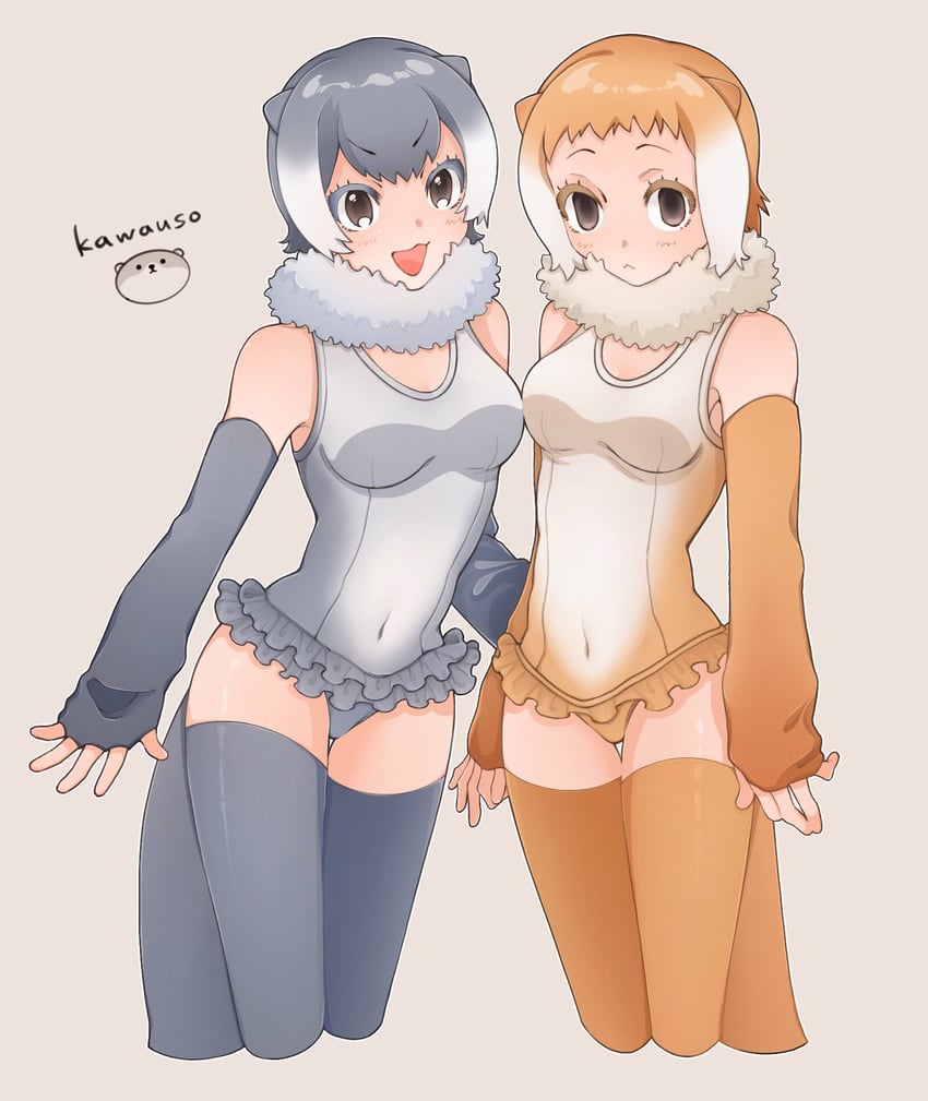 small-clawed otter and japanese otter (kemono friends) drawn by 7ss_dom