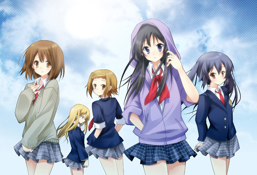 akiyama mio, nakano azusa, hirasawa yui, tainaka ritsu, and kotobuki tsumugi (k-on!) drawn by mocha_(naturefour)