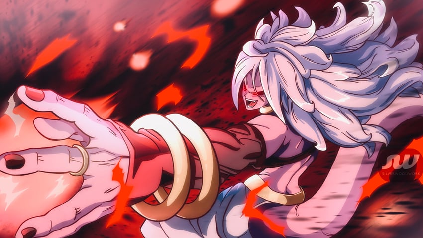android 21 and majin android 21 (dragon ball and 1 more) drawn by silverwoodwork