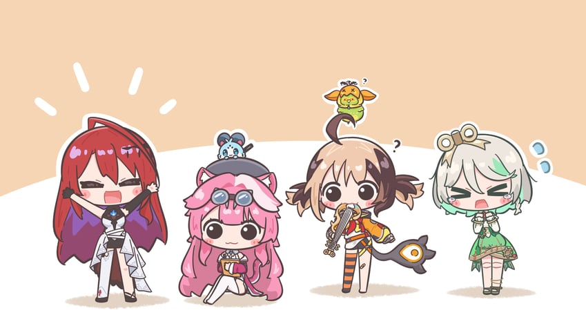 raora panthera, gigi murin, cecilia immergreen, elizabeth rose bloodflame, chattino, and 1 more (hololive and 1 more) drawn by mpien