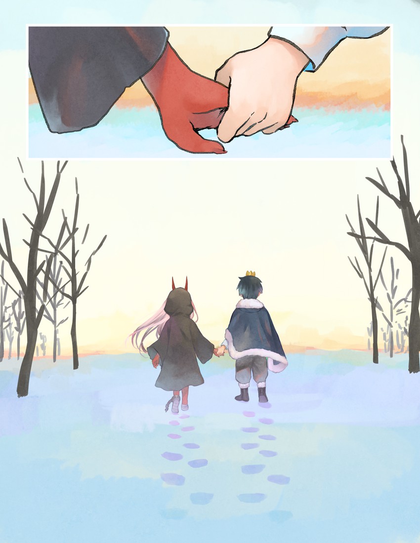 zero two and hiro (darling in the franxx) drawn by bomhat