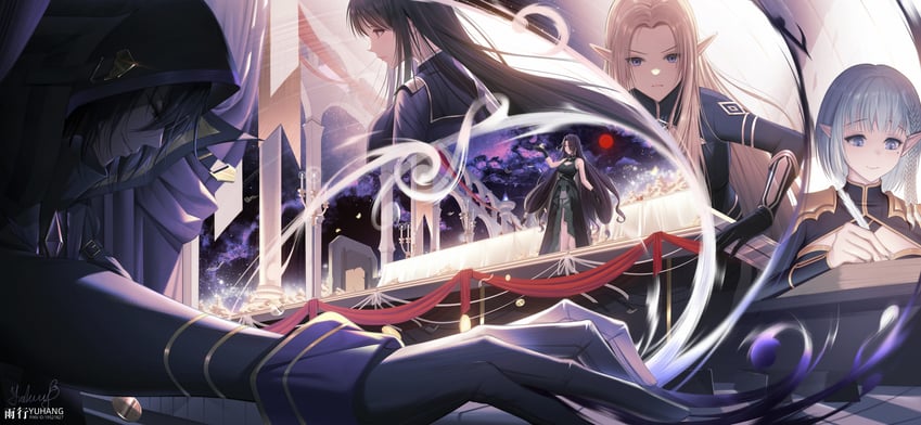 alpha, beta, cid kagenou, claire kagenou, and aurora (kage no jitsuryokusha ni naritakute!) drawn by yuxing_yuhang