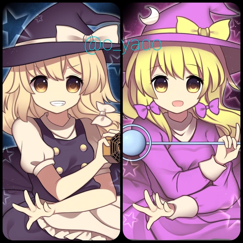 kirisame marisa (touhou and 1 more) drawn by yadoyuki