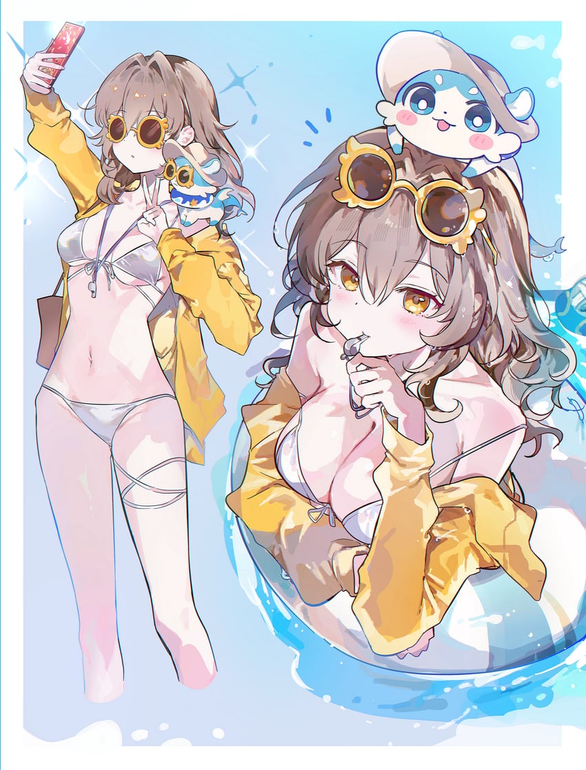 trailblazer, stelle, and bubbles (honkai and 1 more) drawn by 0202ase