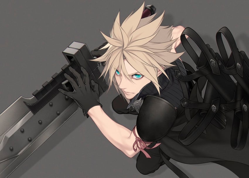 cloud strife (final fantasy and 1 more) drawn by kiki_lala
