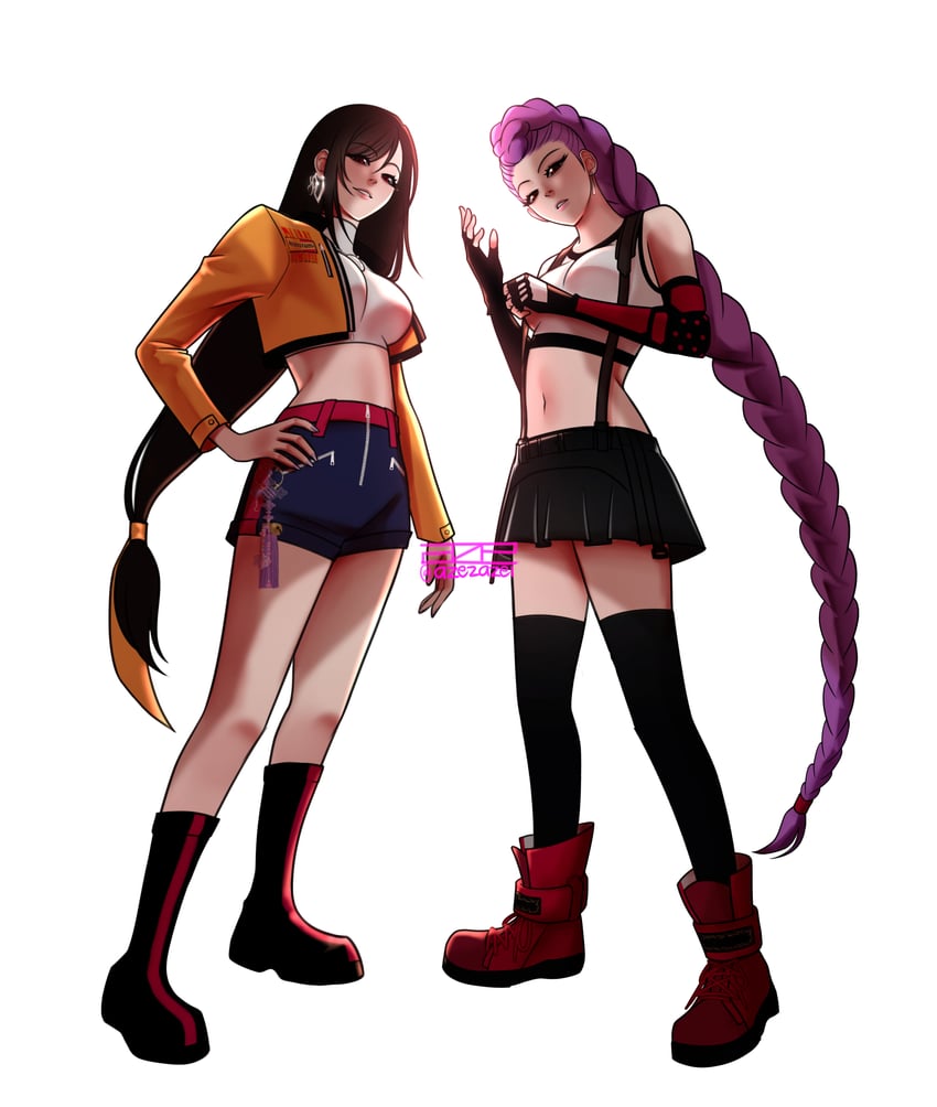 tifa lockhart and rumi (final fantasy and 3 more) drawn by azezazel