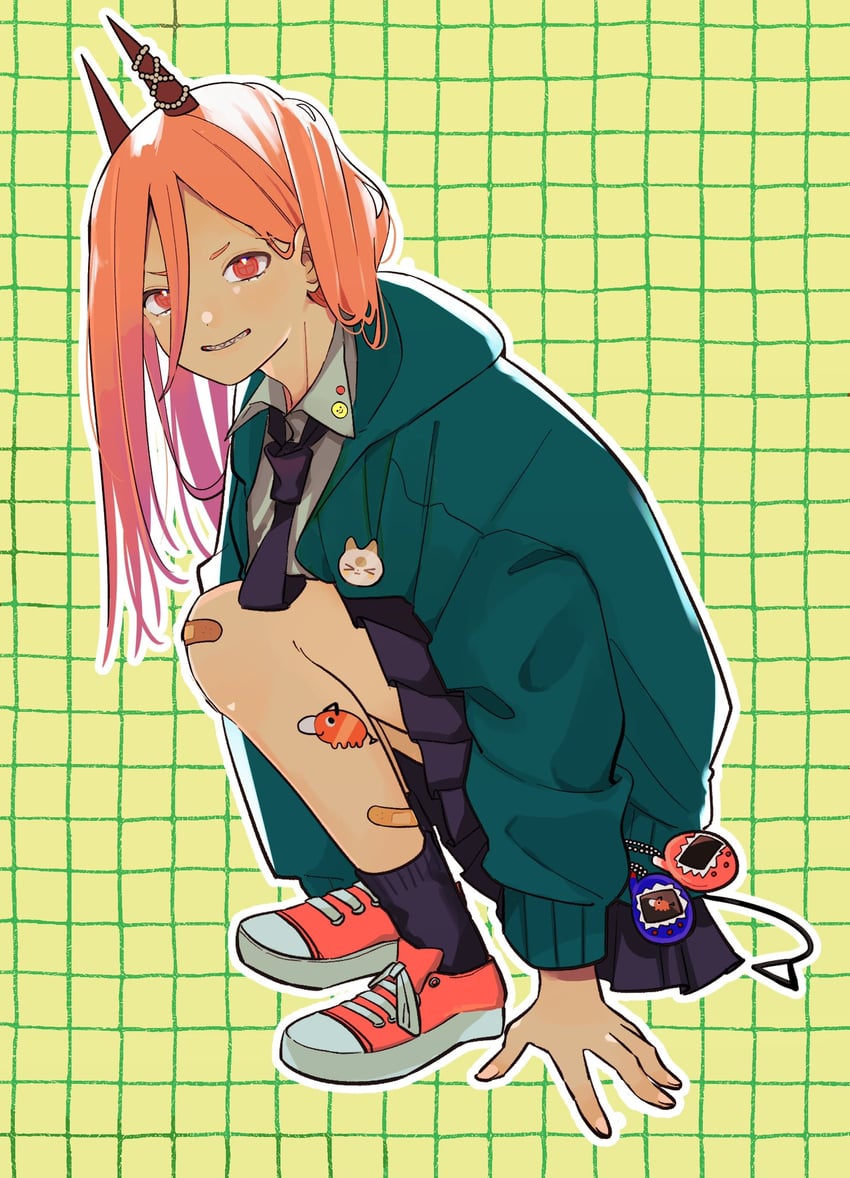 power, pochita, and meowy (chainsaw man and 2 more) drawn by gurukousu