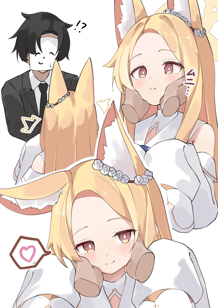 sensei, doodle sensei, and seia (blue archive) drawn by osmium-76