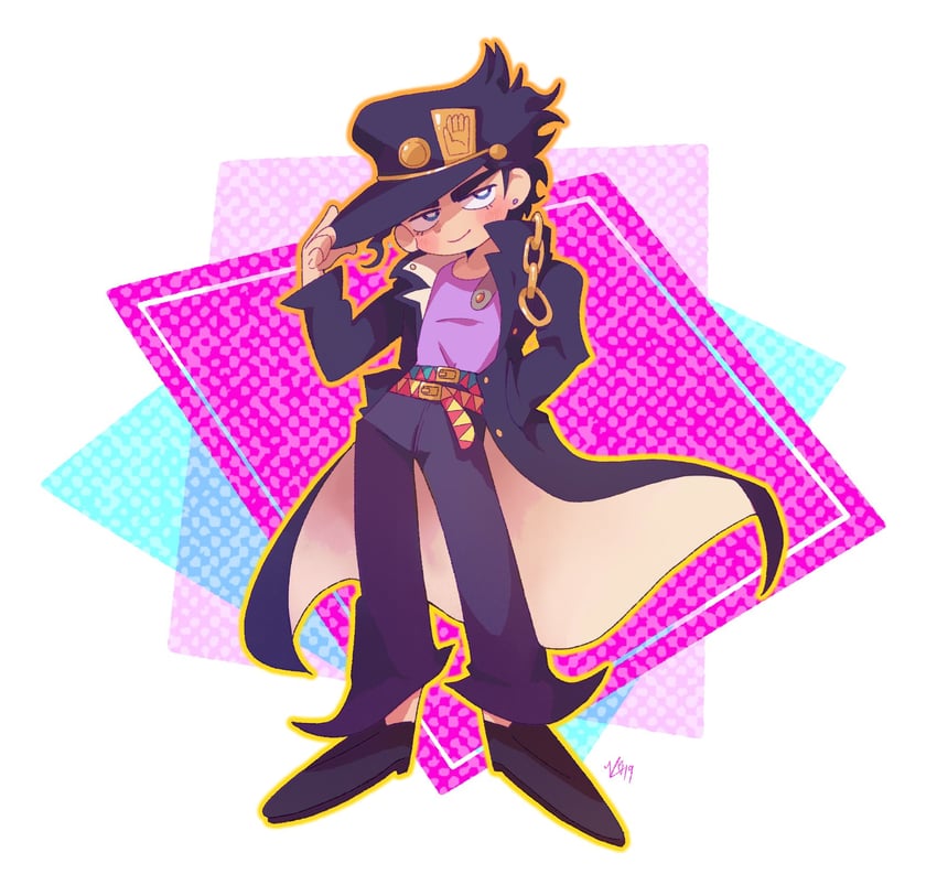 kujo jotaro (jojo no kimyou na bouken and 1 more) drawn by kitchupsandwich