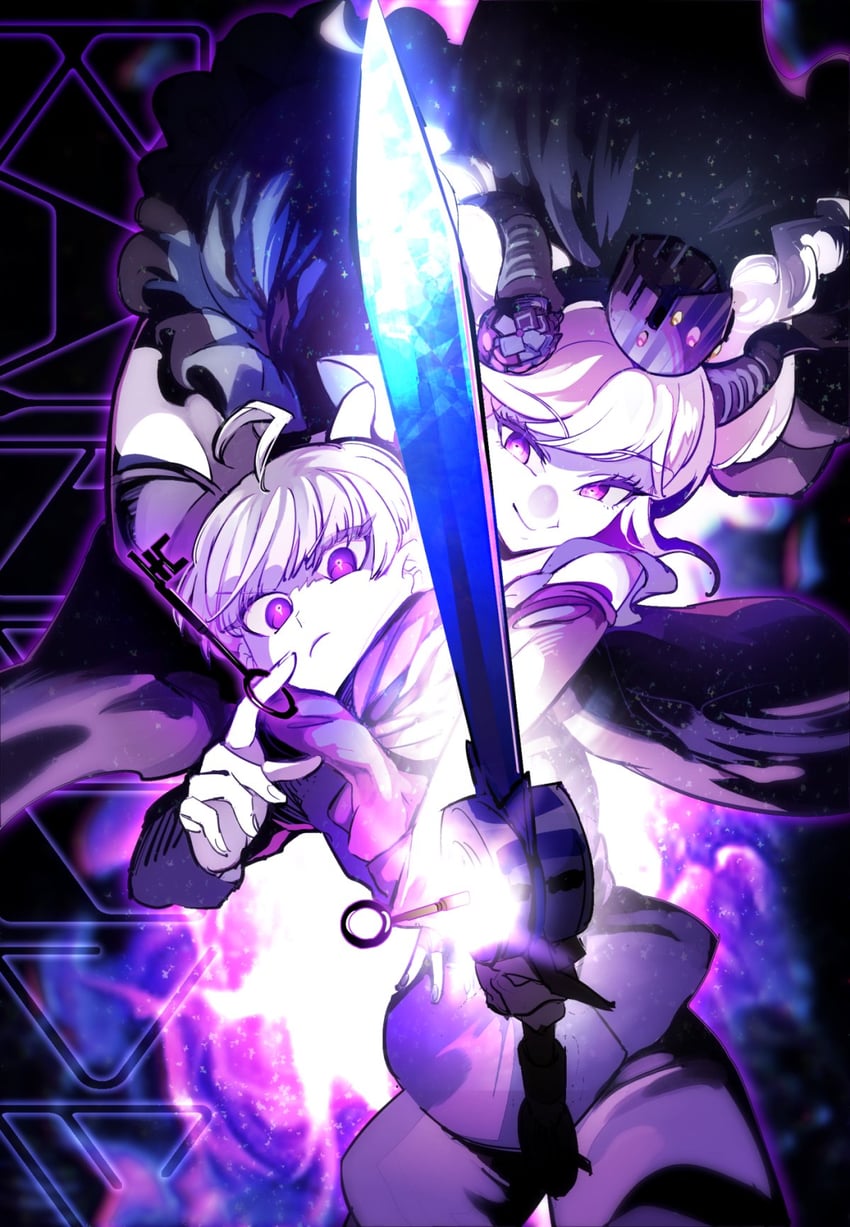 shinigami and yuma kokohead (master detective archives: rain code) drawn by nantoka_aida