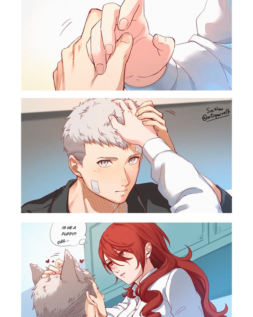 kirijou mitsuru and sanada akihiko (persona and 1 more) drawn by soc_nau