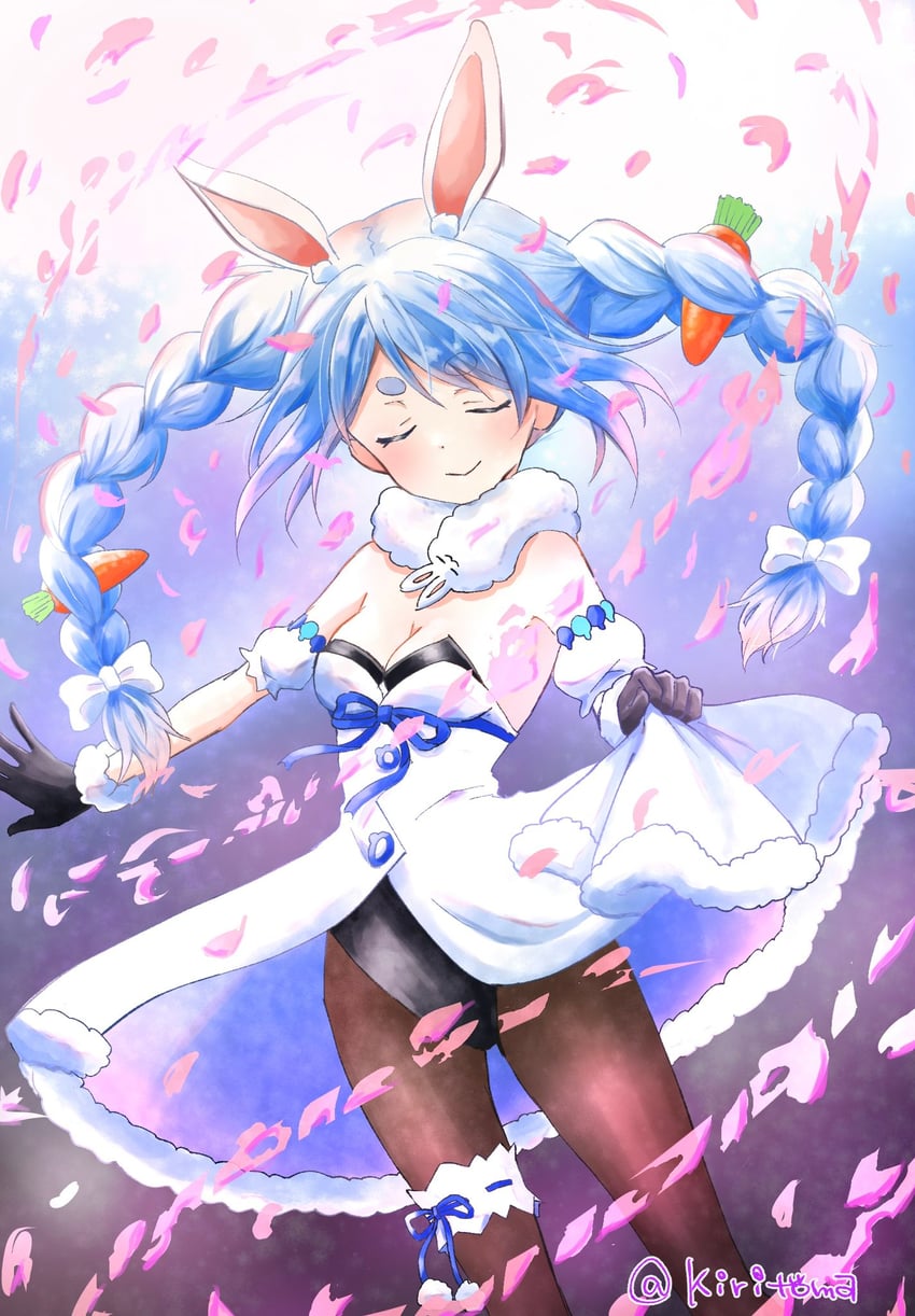 usada pekora and don-chan (hololive) drawn by kiritoma