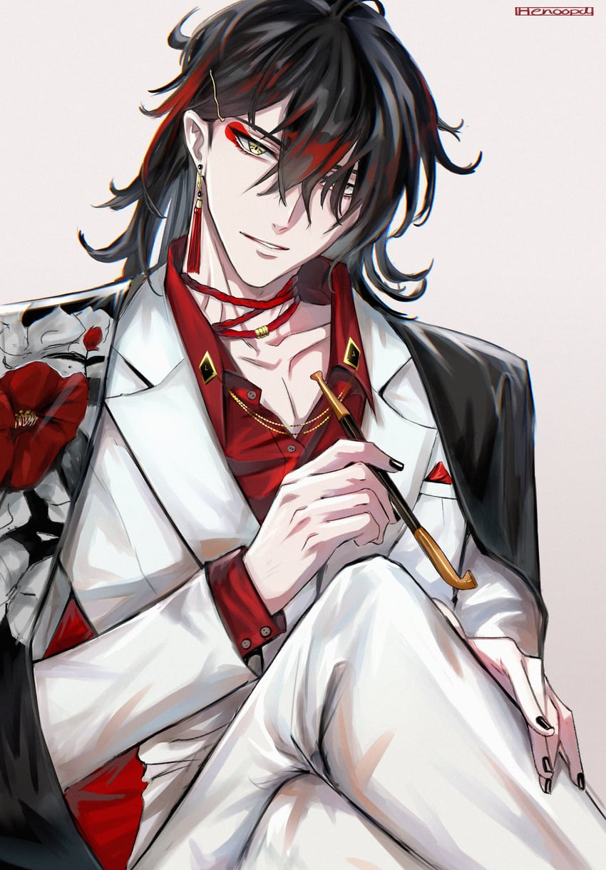 vox akuma (nijisanji and 1 more) drawn by henoopd