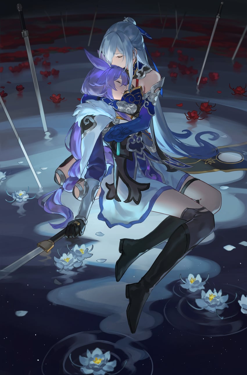 jingliu and baiheng (honkai and 1 more) drawn by bamboo_nima