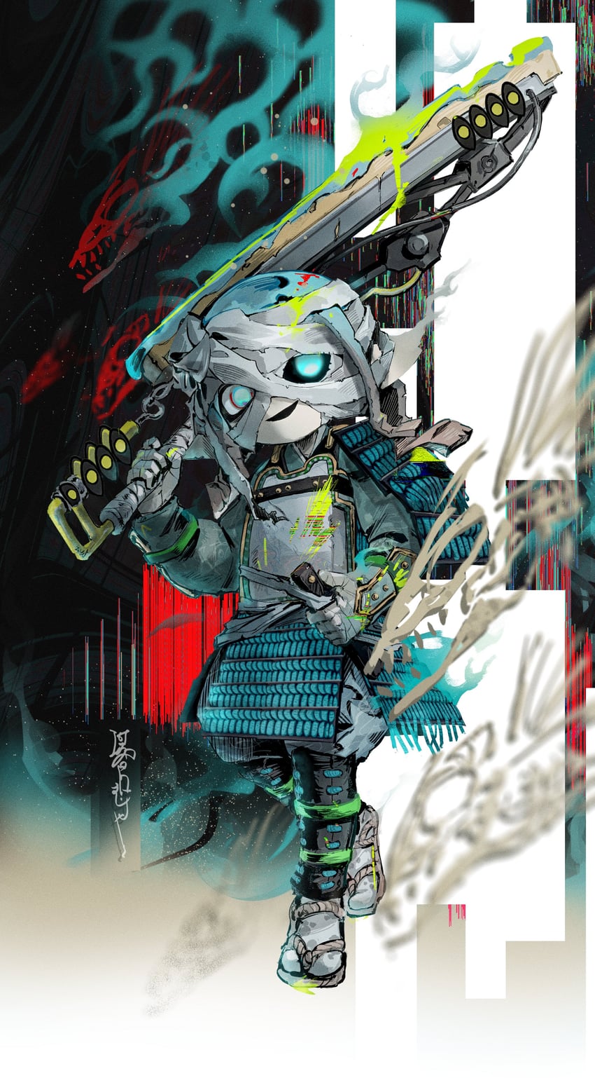inkling player character (splatoon and 1 more) drawn by aramaki_spla