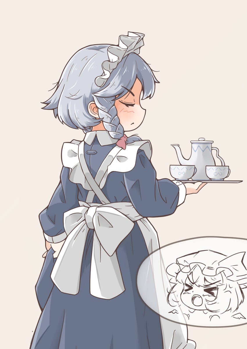 remilia scarlet and izayoi sakuya (touhou) drawn by hasegawa_mishiya