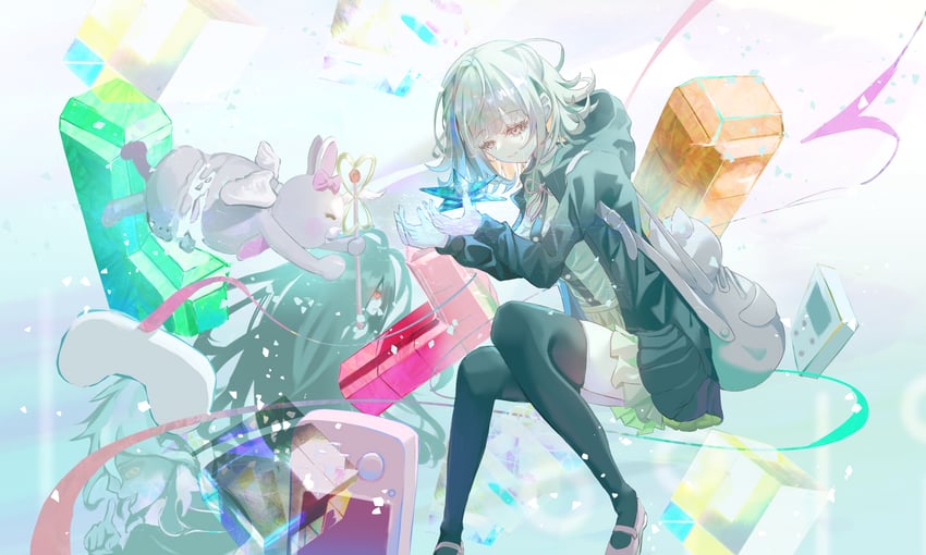 nanami chiaki, komaeda nagito, kamukura izuru, and usami (danganronpa and 2 more) drawn by yoshicon