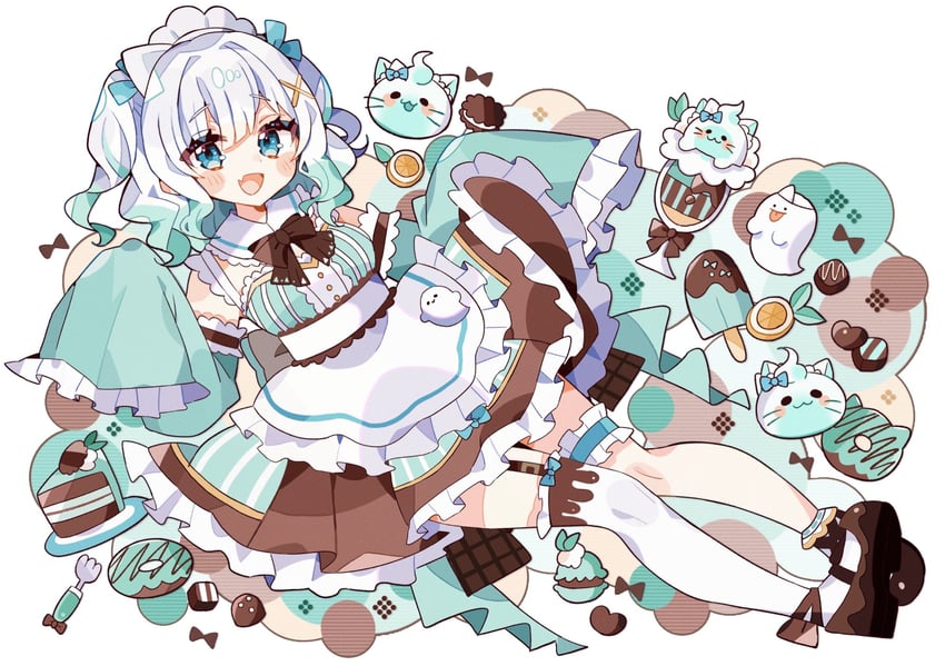 mint fantome and wisps (indie virtual youtuber) drawn by ojipyon