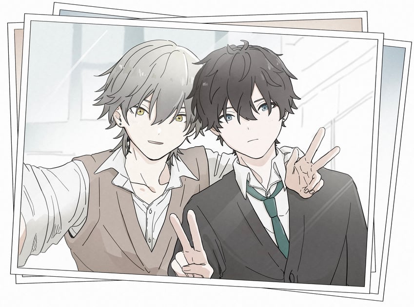trailblazer, caelus, and dan heng (honkai and 1 more) drawn by kino_mgmg