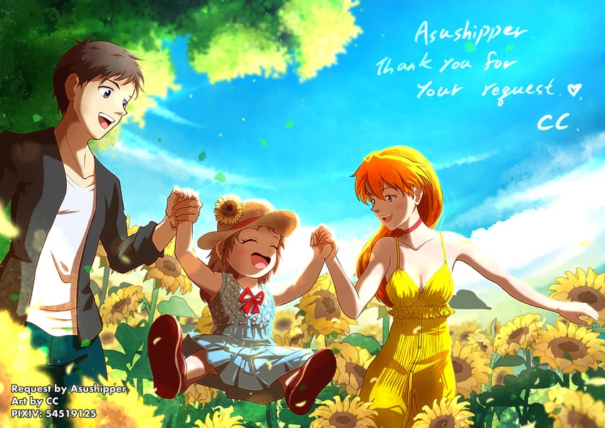 souryuu asuka langley and ikari shinji (neon genesis evangelion and 1 more) drawn by cc_(taeki512)