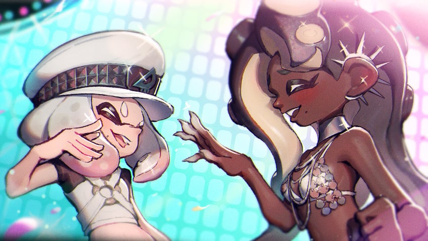 marina and pearl (splatoon and 1 more) drawn by biahnyang