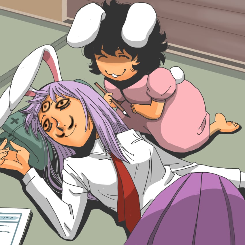 reisen udongein inaba and inaba tewi (touhou) drawn by onikobe_rin