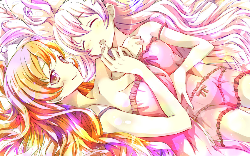 tomoe mami and momoe nagisa (mahou shoujo madoka magica and 1 more) drawn by rika_(kakera)