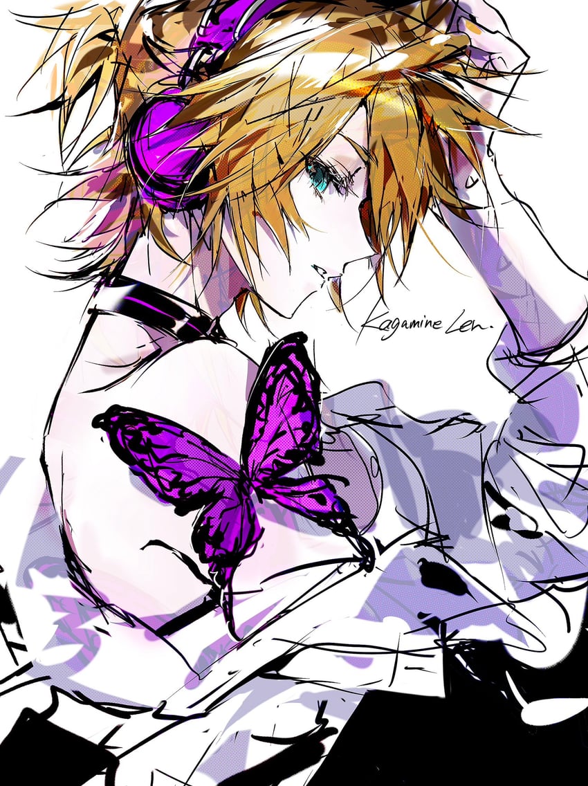 kagamine len (vocaloid and 1 more) drawn by hanaseto
