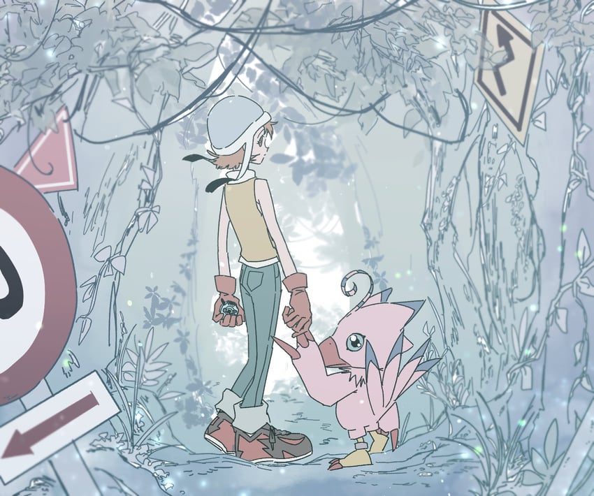 takenouchi sora and piyomon (digimon and 1 more) drawn by du_(pal_di)