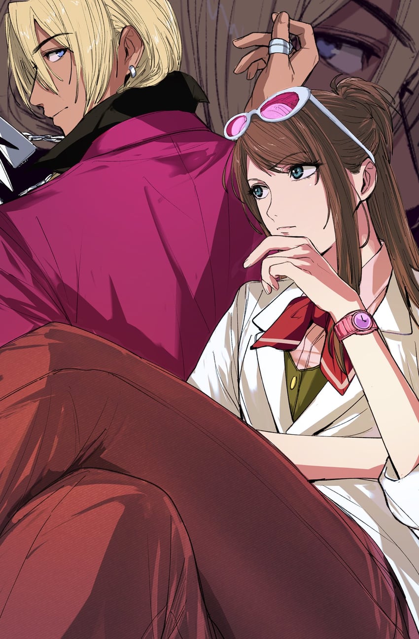 klavier gavin and ema skye (ace attorney and 1 more) drawn by amikoiiko