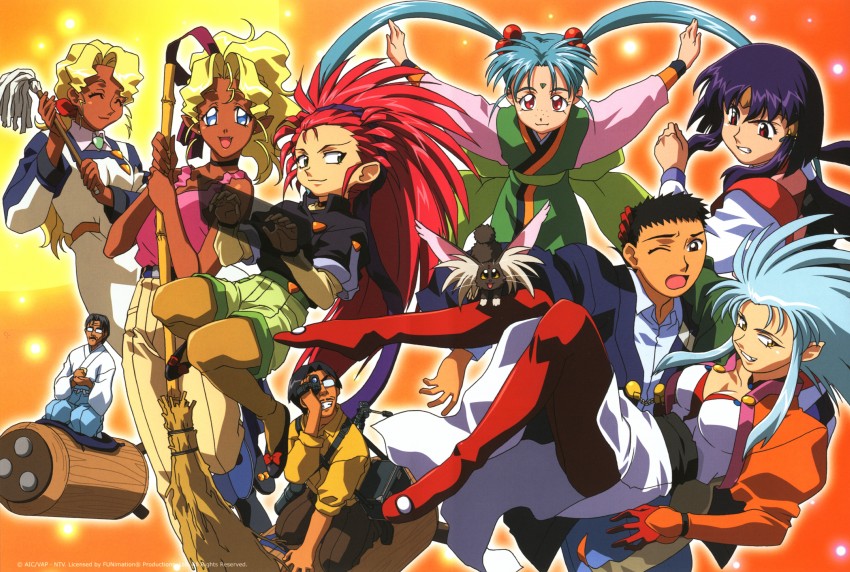 ryouko, masaki sasami jurai, kuramitsu mihoshi, masaki aeka jurai, ryou-ouki, and 7 more (tenchi muyou!)