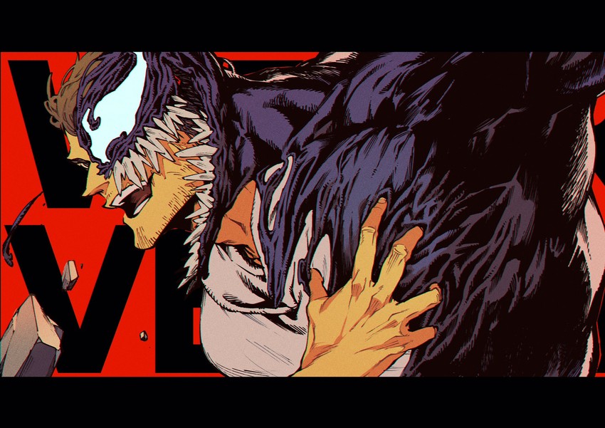 venom and eddie brock (marvel and 1 more) drawn by ogata_tomio
