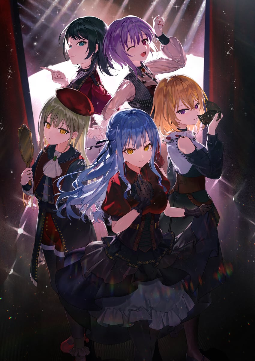 togawa sakiko, wakaba mutsumi, yahata umiri, misumi uika, mortis, and 5 more (bang dream! and 1 more) drawn by amano_(amn_amn)