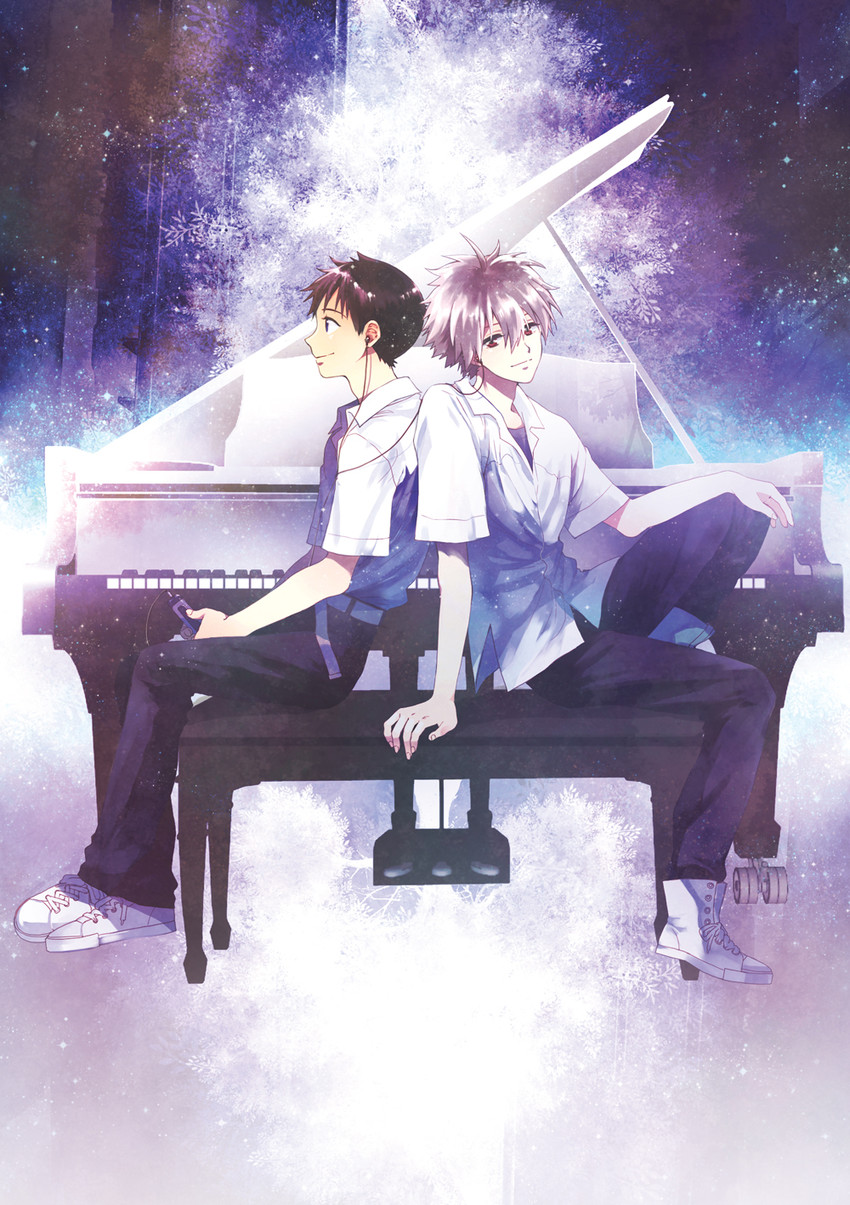 ikari shinji and nagisa kaworu (neon genesis evangelion and 2 more) drawn by mozzu
