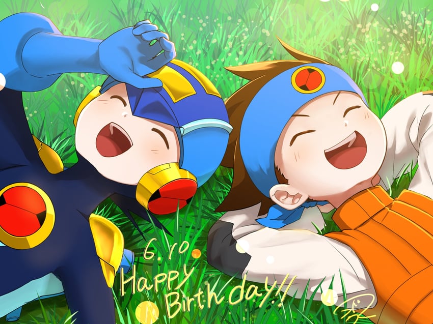 megaman.exe and lan hikari (mega man and 1 more) drawn by mandora_(dora_6905)