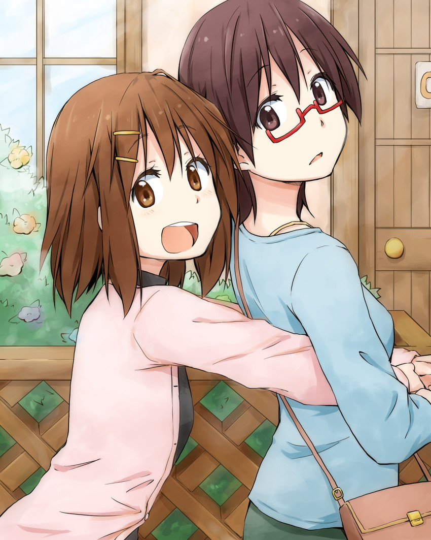 hirasawa yui and manabe nodoka (k-on!) drawn by kagiana