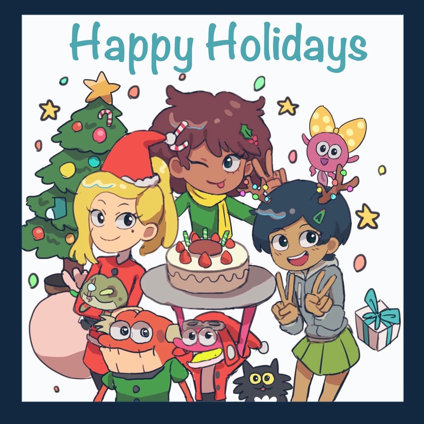 sasha waybright, anne boonchuy, marcy wu, sprig plantar, polly plantar, and 2 more (amphibia) drawn by junsui_(omori0310)
