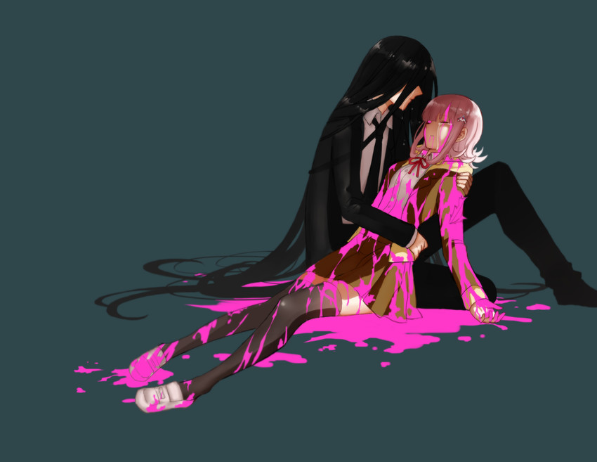 nanami chiaki and kamukura izuru (danganronpa and 3 more) drawn by monotsuki