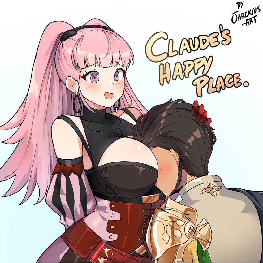 hilda valentine goneril and claude von riegan (fire emblem and 1 more) drawn by jarckius