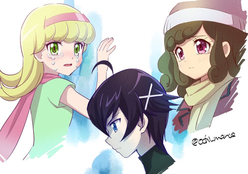 goha yuuna, sougetsu manabu, and atachi manya (yu-gi-oh! and 1 more) drawn by ochi_marco