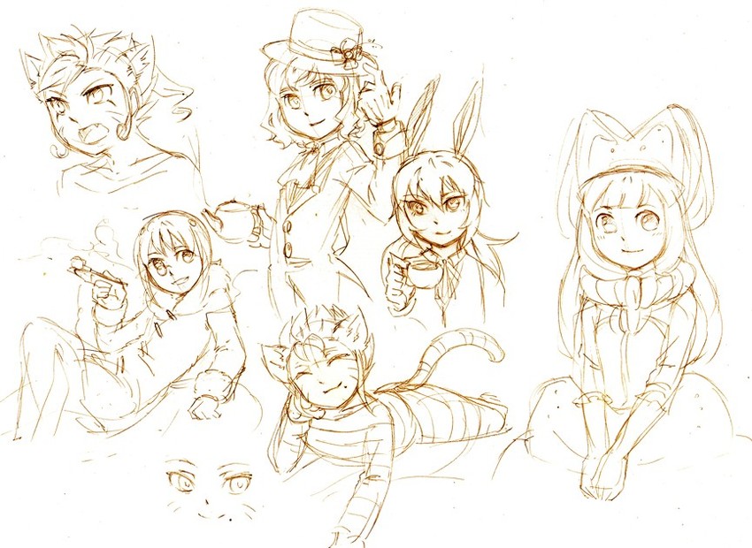 kirino ranmaru, shindou takuto, cheshire cat, shuu, tsurugi kyousuke, and 4 more (inazuma eleven and 3 more) drawn by cr72