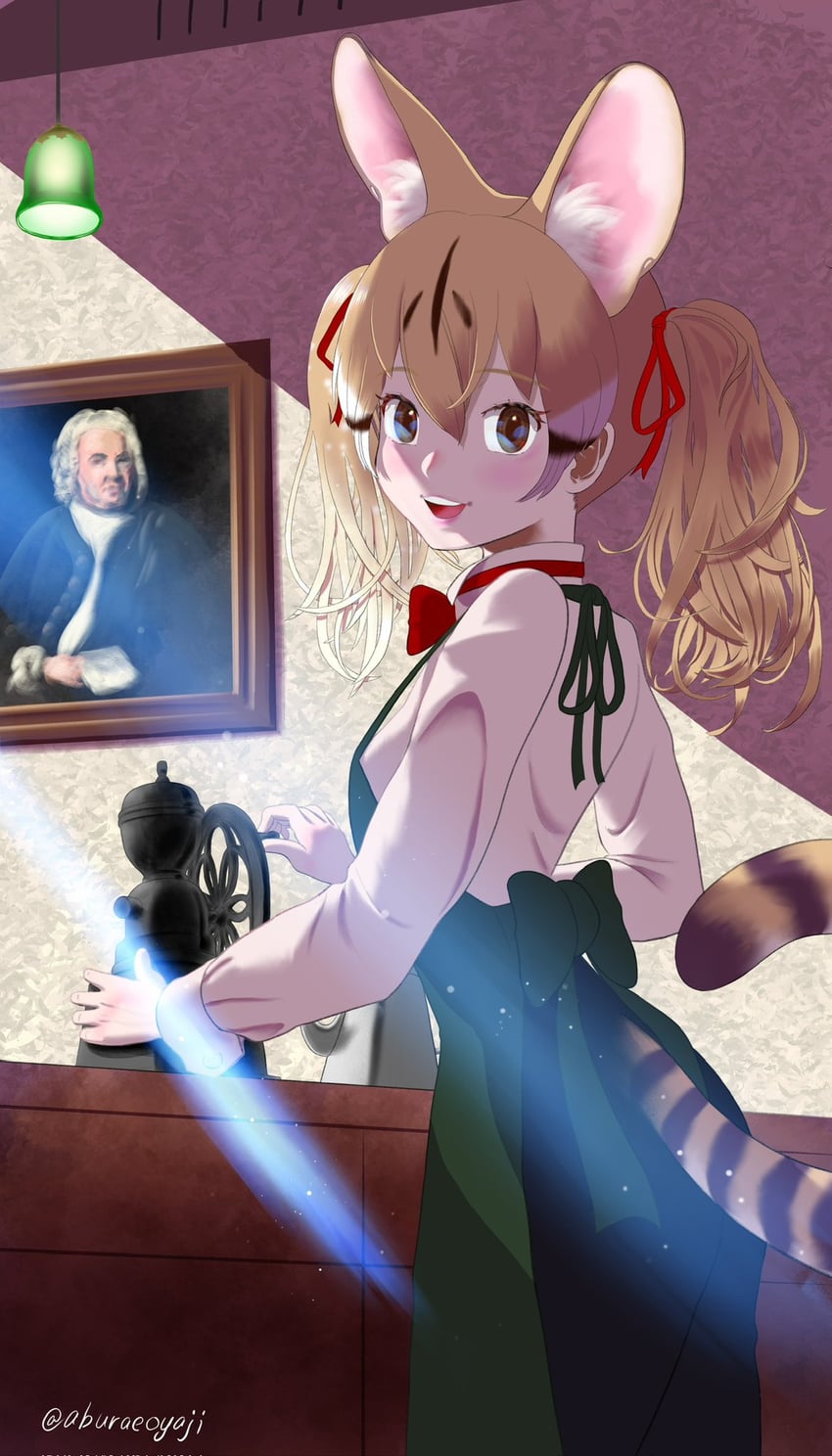 large-spotted genet and johann sebastian bach (kemono friends and 2 more) drawn by aburaeoyaji