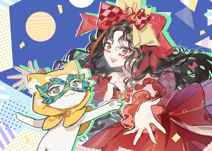 nikki, momo, and crimson rhapsody (nikki and 1 more) drawn by cat_princess