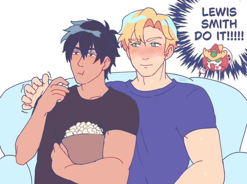 ao isami, lewis smith, and bravern (yuuki bakuhatsu bang bravern) drawn by kaindycandy