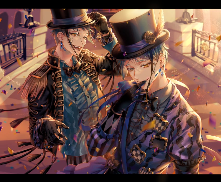 floyd leech and jade leech (twisted wonderland) drawn by doro_(sabarudoro)
