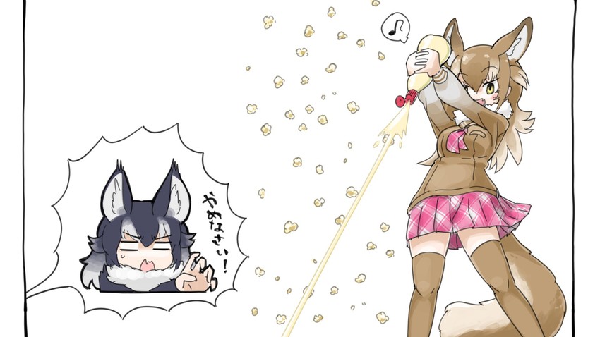 grey wolf and japanese wolf (kemono friends) drawn by iwa_(iwafish)